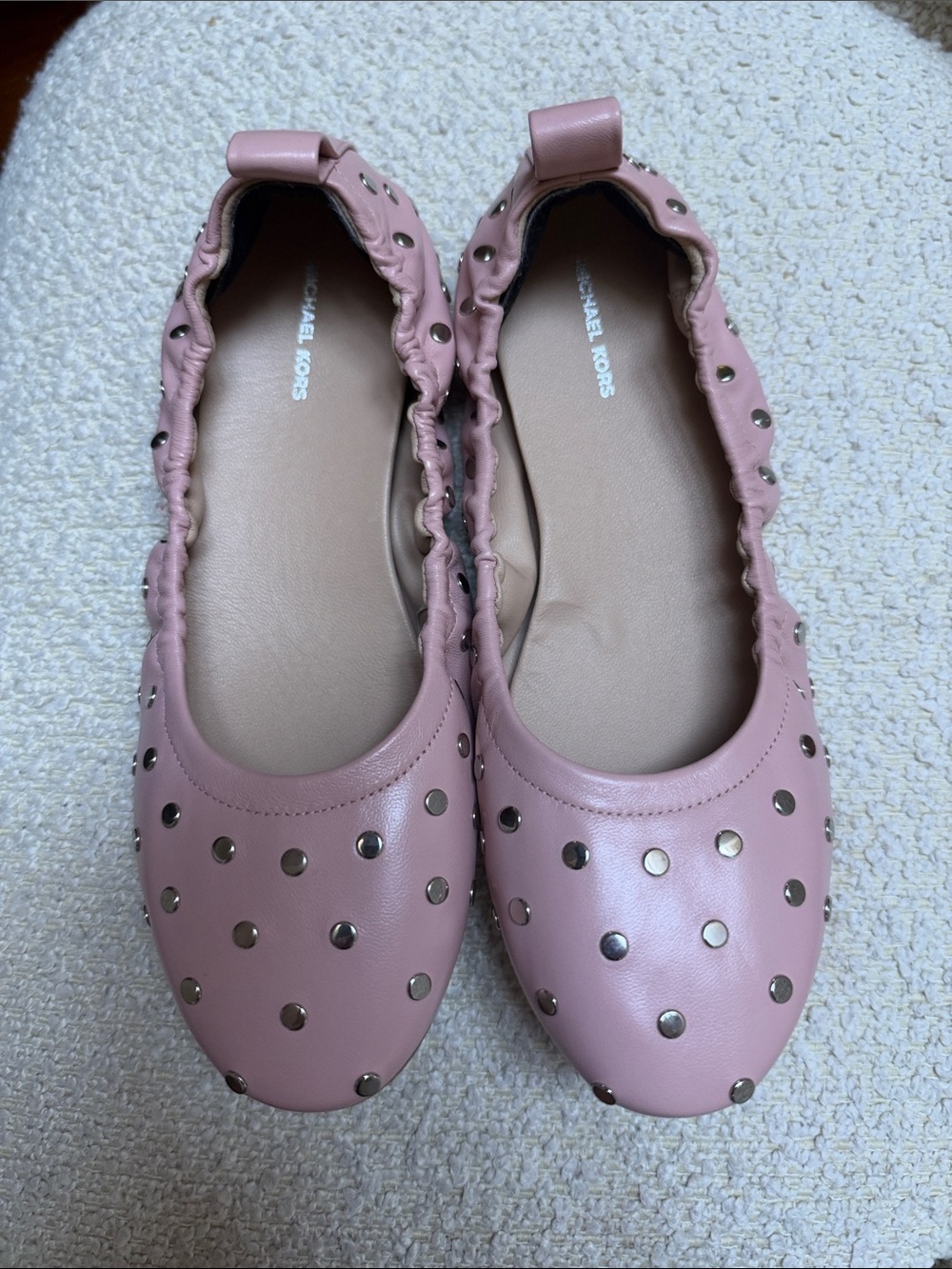 Michael Kors Blush Pink Studded Ballet Flats